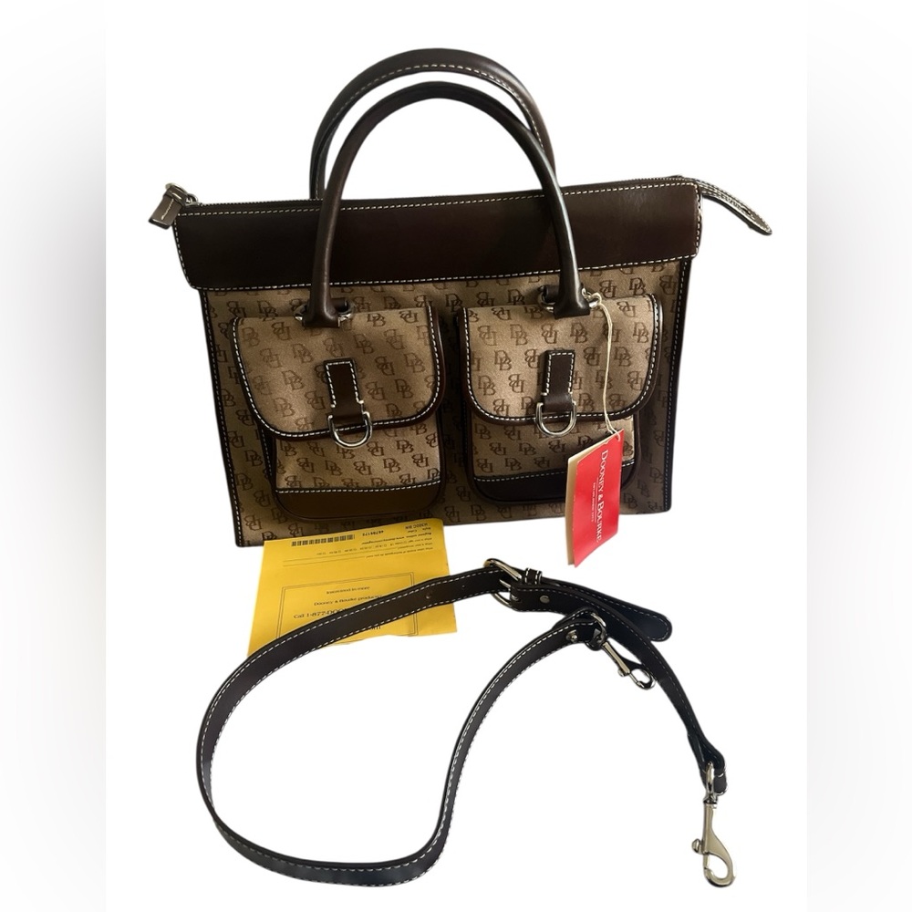 Dooney & Bourke Large Double Pocket Signature Satchel Tote Set - NWT